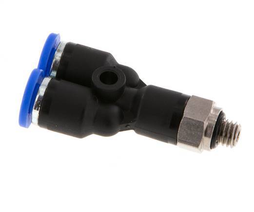 4mm x M 5 Y-koppeling Messing/PA 66 Insteekfitting Buitendraad Draaibaar NBR [2 Stuks]