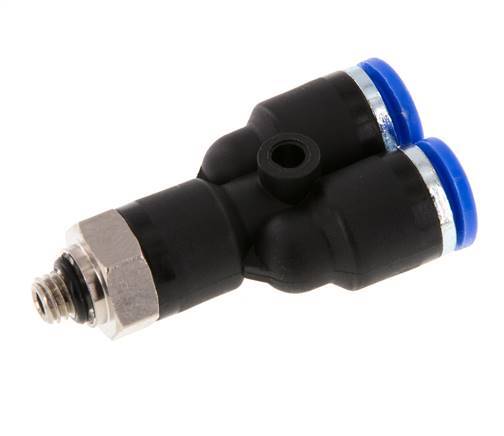 6mm x M 5 Y-koppeling Messing/PA 66 Insteekfitting Buitendraad Draaibaar NBR [2 Stuks]