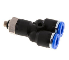 6mm x M 5 Y-koppeling Messing/PA 66 Insteekfitting Buitendraad Draaibaar NBR [2 Stuks]