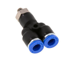 6mm x M 5 Y-koppeling Messing/PA 66 Insteekfitting Buitendraad Draaibaar NBR [2 Stuks]