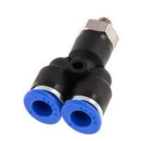 6mm x M 5 Y-koppeling Messing/PA 66 Insteekfitting Buitendraad Draaibaar NBR [2 Stuks]