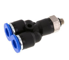 6mm x M 5 Y-koppeling Messing/PA 66 Insteekfitting Buitendraad Draaibaar NBR [2 Stuks]