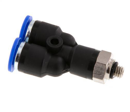 6mm x M 5 Y-koppeling Messing/PA 66 Insteekfitting Buitendraad Draaibaar NBR [2 Stuks]