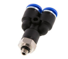 6mm x M 5 Y-koppeling Messing/PA 66 Insteekfitting Buitendraad Draaibaar NBR [2 Stuks]