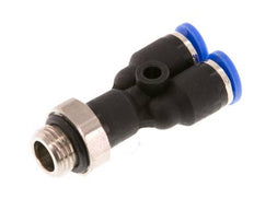4mm x G1/8'' Y Push-in Fitting with Male Threads Brass/PA 66 NBR Rotatable [2 Pieces]