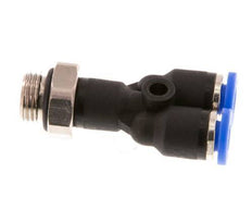 4mm x G1/8'' Y Push-in Fitting with Male Threads Brass/PA 66 NBR Rotatable [2 Pieces]