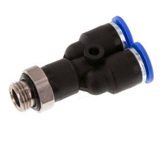 6mm x G1/8'' Y-koppeling Messing/PA 66 Insteekfitting Buitendraad Draaibaar NBR [2 Stuks]