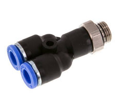 6mm x G1/8'' Y-koppeling Messing/PA 66 Insteekfitting Buitendraad Draaibaar NBR [2 Stuks]