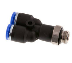 6mm x G1/8'' Y-koppeling Messing/PA 66 Insteekfitting Buitendraad Draaibaar NBR [2 Stuks]