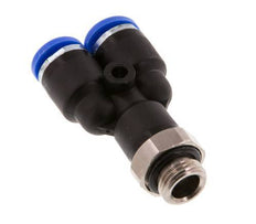 6mm x G1/8'' Y-koppeling Messing/PA 66 Insteekfitting Buitendraad Draaibaar NBR [2 Stuks]