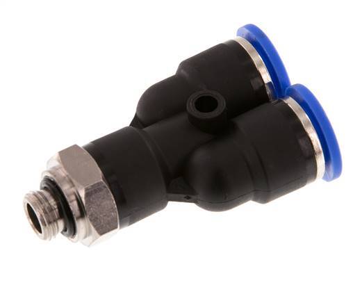 10mm x G1/8'' Y-koppeling Messing/PA 66 Insteekfitting Buitendraad Draaibaar NBR