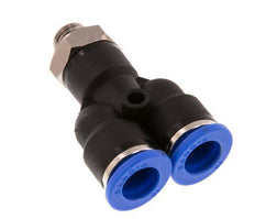 10mm x G1/8'' Y-koppeling Messing/PA 66 Insteekfitting Buitendraad Draaibaar NBR
