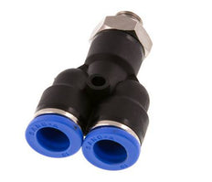 10mm x G1/8'' Y-koppeling Messing/PA 66 Insteekfitting Buitendraad Draaibaar NBR