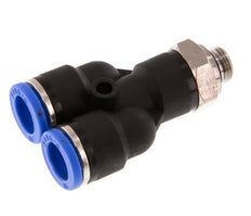 10mm x G1/8'' Y-koppeling Messing/PA 66 Insteekfitting Buitendraad Draaibaar NBR