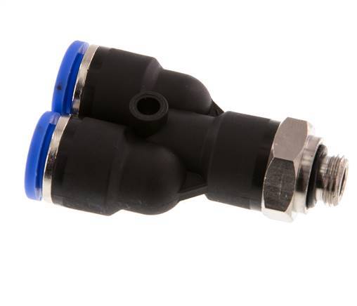 10mm x G1/8'' Y-koppeling Messing/PA 66 Insteekfitting Buitendraad Draaibaar NBR