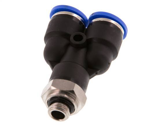 10mm x G1/8'' Y-koppeling Messing/PA 66 Insteekfitting Buitendraad Draaibaar NBR
