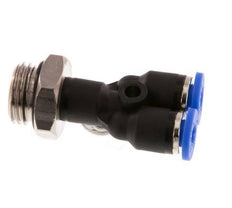 4mm x G1/4'' Y Push-in Fitting with Male Threads Brass/PA 66 NBR Rotatable [2 Pieces]