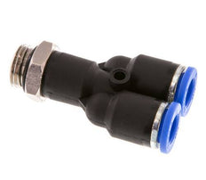 8mm x G1/4'' Y Push-in Fitting with Male Threads Brass/PA 66 NBR Rotatable [2 Pieces]