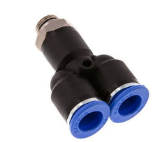 12mm x G1/4'' Y-koppeling Messing/PA 66 Insteekfitting Buitendraad Draaibaar NBR