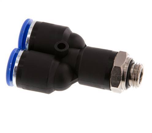 12mm x G1/4'' Y-koppeling Messing/PA 66 Insteekfitting Buitendraad Draaibaar NBR