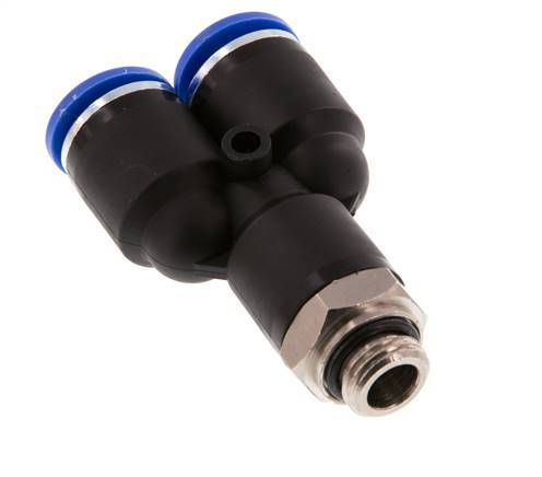 12mm x G1/4'' Y-koppeling Messing/PA 66 Insteekfitting Buitendraad Draaibaar NBR