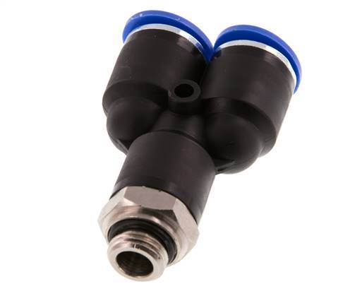 12mm x G1/4'' Y-koppeling Messing/PA 66 Insteekfitting Buitendraad Draaibaar NBR