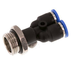 6mm x G3/8'' Y-koppeling Messing/PA 66 Insteekfitting Buitendraad Draaibaar NBR [2 Stuks]