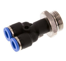 6mm x G3/8'' Y-koppeling Messing/PA 66 Insteekfitting Buitendraad Draaibaar NBR [2 Stuks]