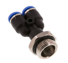 6mm x G3/8'' Y-koppeling Messing/PA 66 Insteekfitting Buitendraad Draaibaar NBR [2 Stuks]