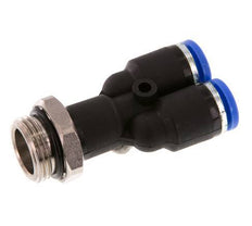 8mm x G3/8'' Y-koppeling Messing/PA 66 Insteekfitting Buitendraad Draaibaar NBR [2 Stuks]