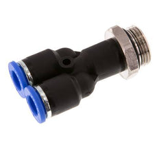 8mm x G3/8'' Y-koppeling Messing/PA 66 Insteekfitting Buitendraad Draaibaar NBR [2 Stuks]