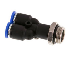 8mm x G3/8'' Y-koppeling Messing/PA 66 Insteekfitting Buitendraad Draaibaar NBR [2 Stuks]