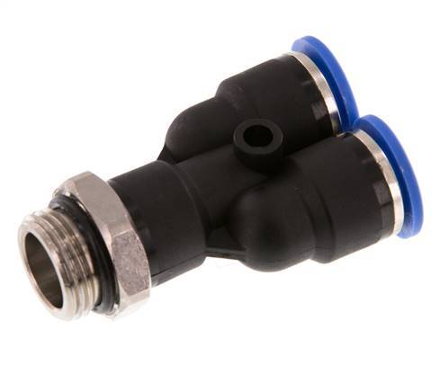 10mm x G3/8'' Y-koppeling Messing/PA 66 Insteekfitting Buitendraad Draaibaar NBR
