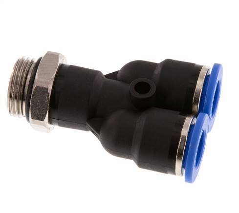 10mm x G3/8'' Y-koppeling Messing/PA 66 Insteekfitting Buitendraad Draaibaar NBR