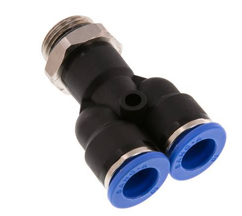 10mm x G3/8'' Y-koppeling Messing/PA 66 Insteekfitting Buitendraad Draaibaar NBR