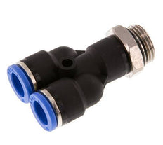 10mm x G3/8'' Y-koppeling Messing/PA 66 Insteekfitting Buitendraad Draaibaar NBR
