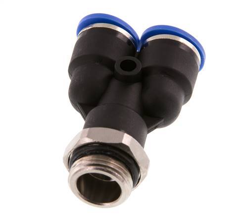 10mm x G3/8'' Y-koppeling Messing/PA 66 Insteekfitting Buitendraad Draaibaar NBR