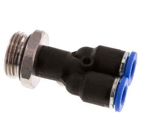 8mm x G1/2'' Y-koppeling Messing/PA 66 Insteekfitting Buitendraad Draaibaar NBR