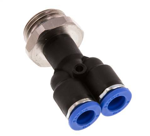 8mm x G1/2'' Y-koppeling Messing/PA 66 Insteekfitting Buitendraad Draaibaar NBR