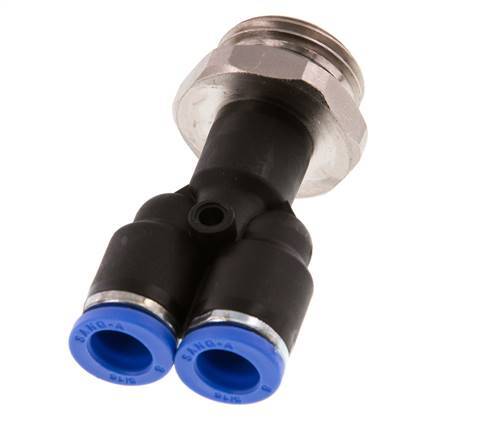 8mm x G1/2'' Y-koppeling Messing/PA 66 Insteekfitting Buitendraad Draaibaar NBR