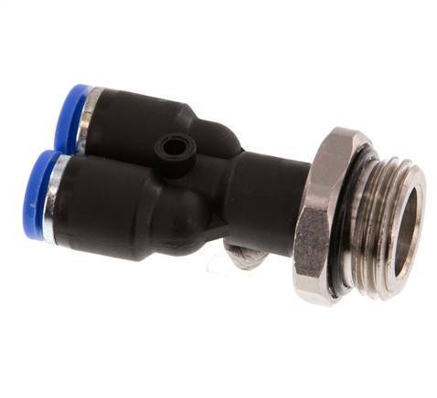 8mm x G1/2'' Y-koppeling Messing/PA 66 Insteekfitting Buitendraad Draaibaar NBR