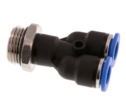 10mm x G1/2'' Y-koppeling Messing/PA 66 Insteekfitting Buitendraad Draaibaar NBR