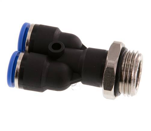 10mm x G1/2'' Y-koppeling Messing/PA 66 Insteekfitting Buitendraad Draaibaar NBR