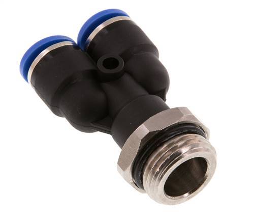 10mm x G1/2'' Y-koppeling Messing/PA 66 Insteekfitting Buitendraad Draaibaar NBR