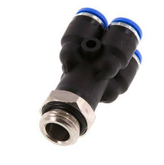 6mm x G1/4'' 4-way Y Manifold Messing/PA 66 Insteekfitting Buitendraad Draaibaar NBR