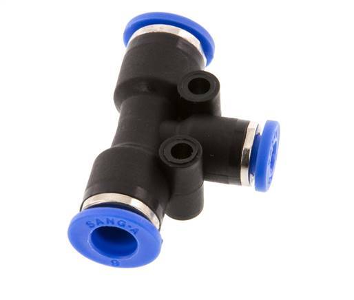 4mm x 6mm T-koppeling PA 66 Insteekfitting NBR [2 Stuks]