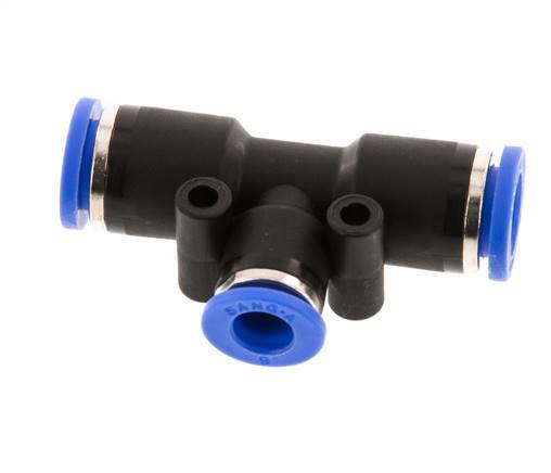 6mm x 8mm T-koppeling PA 66 Insteekfitting NBR [2 Stuks]