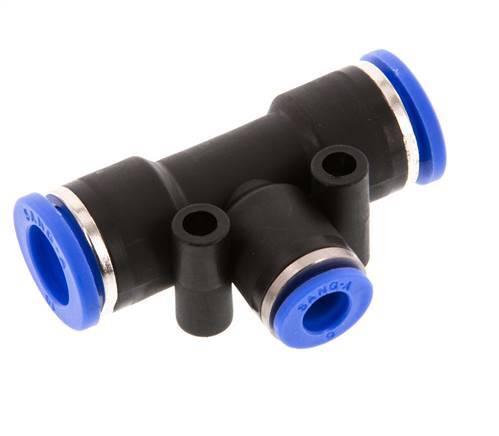 6mm x 10mm T-koppeling PA 66 Insteekfitting NBR [2 Stuks]