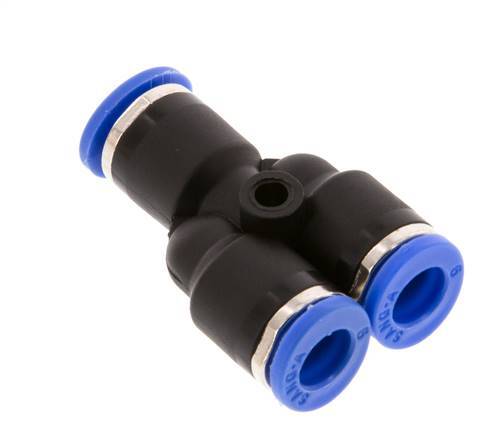 6mm Y-koppeling PA 66 Insteekfitting NBR [2 Stuks]