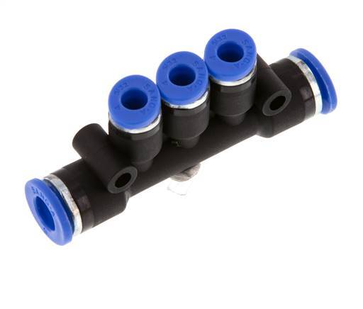 4mm x 6mm 3-way Manifold Messing/PA 66 Insteekfitting NBR [2 Stuks]